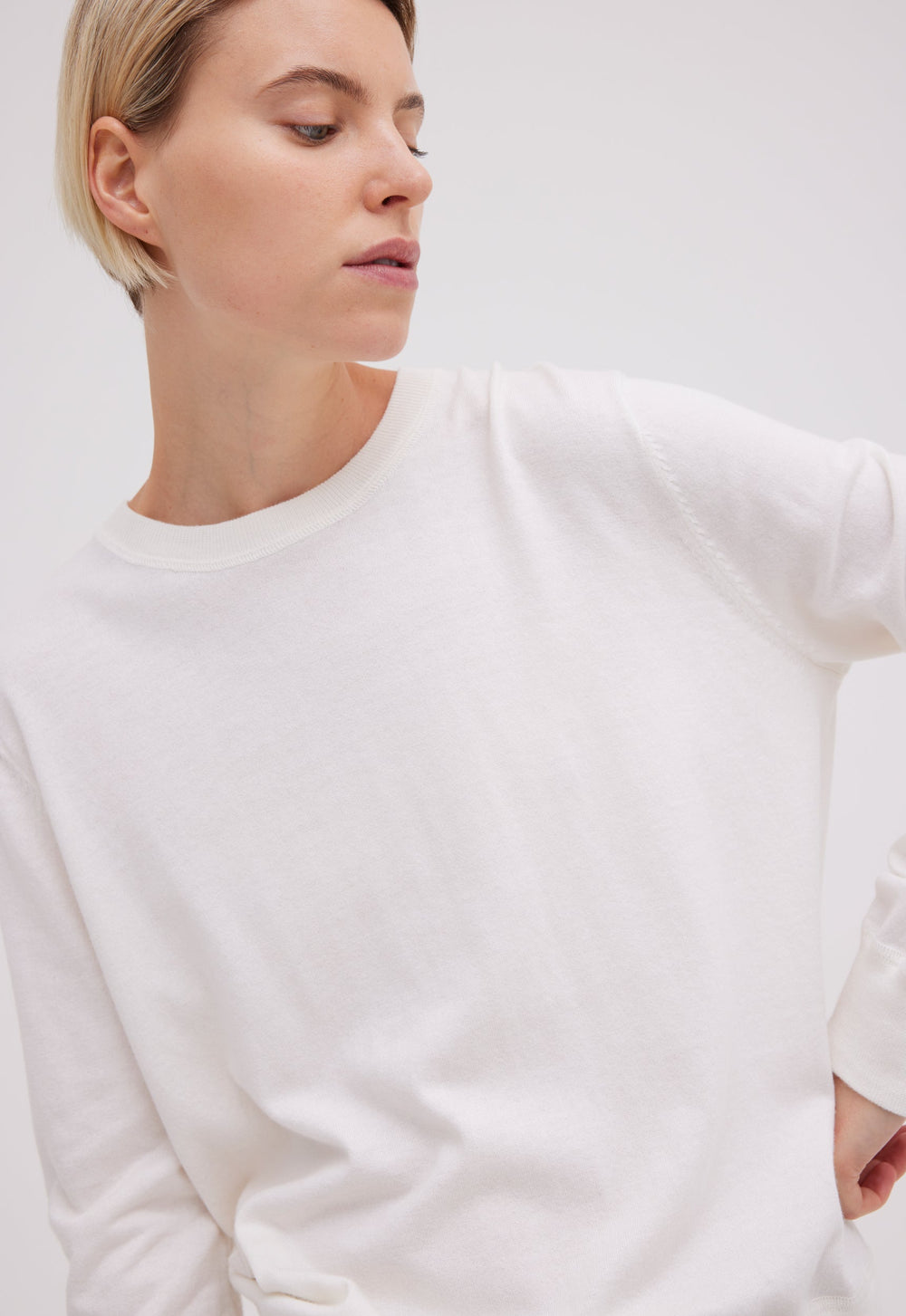 Jac+Jack Dev Cotton Cashmere Sweater - Natural Off White